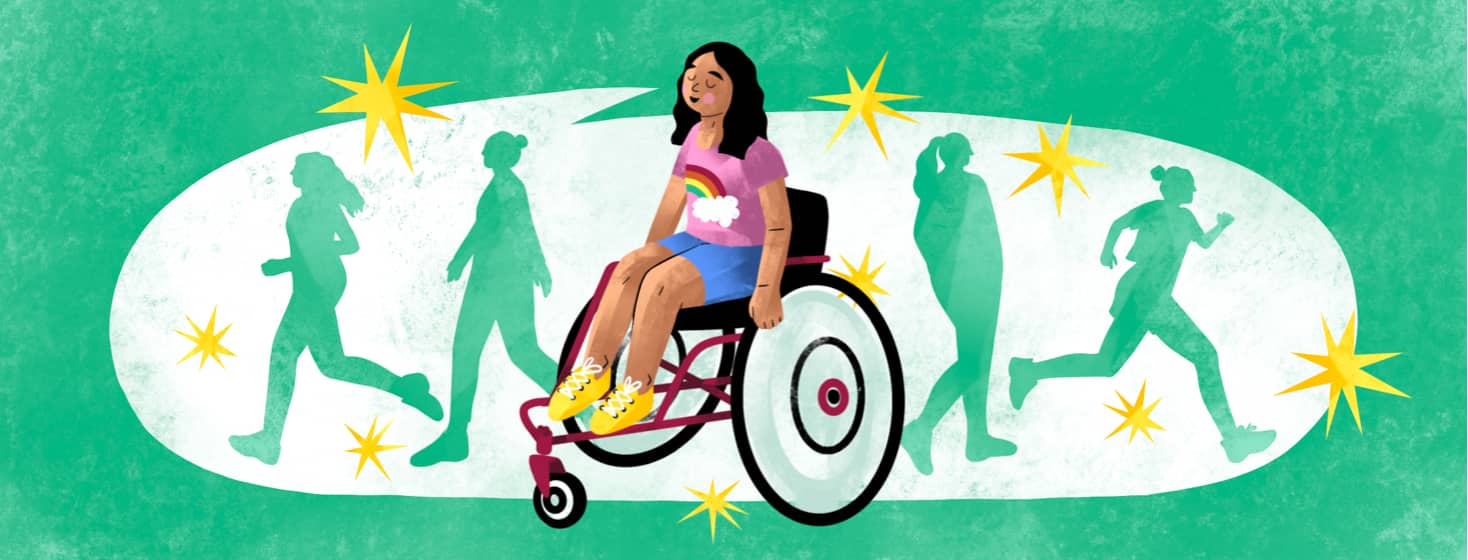 alt=a girl in a wheelchair declares she will walk when she becomes an adult