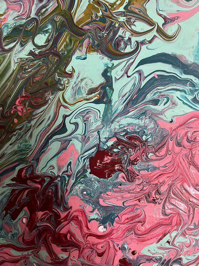 Abstract acrylic pour painting by Ainaa.
