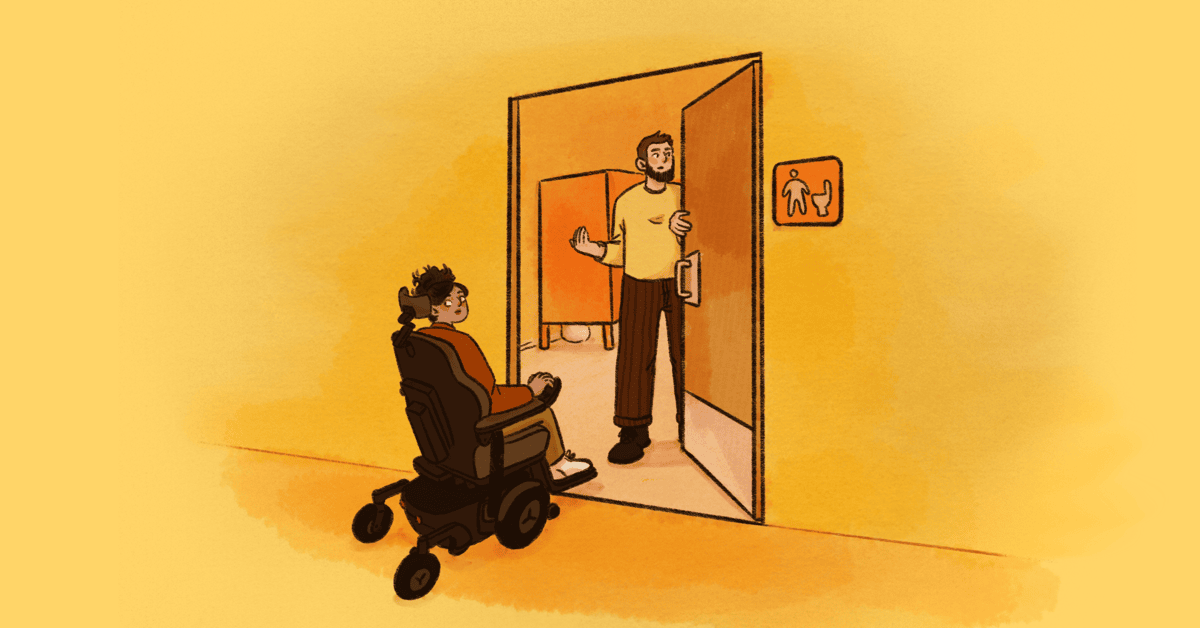 Needing My Husband's Help in a Public Restroom image